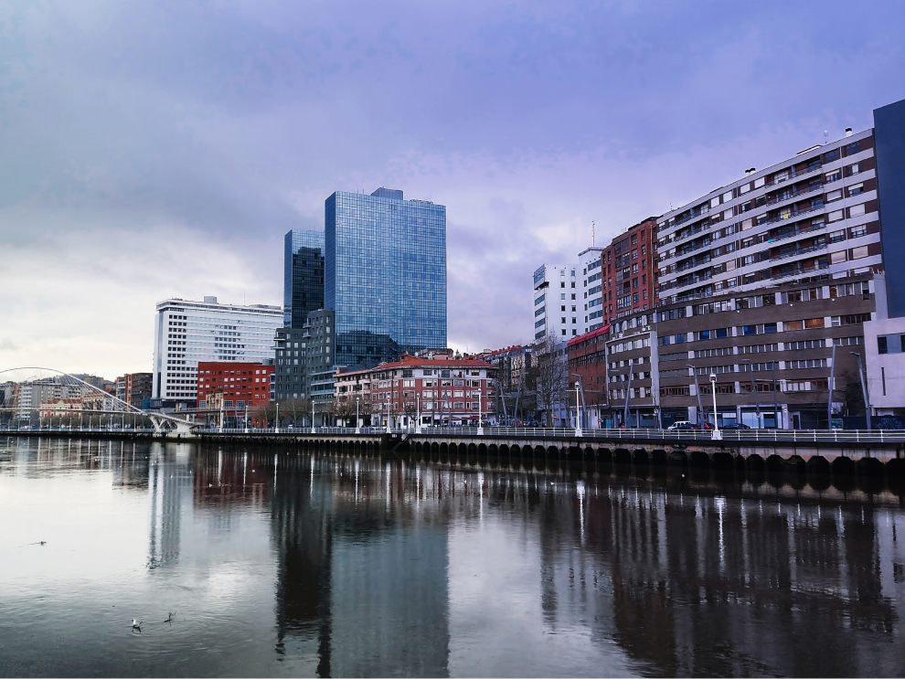 modern buildings against sky city